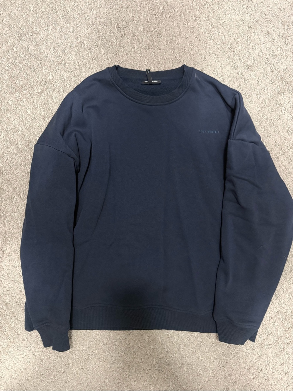 Women’s Cozy Earth Navy Crewneck Sweatshirt Size Large NEVER WORN